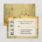 Pirates Party RSVP op Antiek kaart (Voorkant / Achterkant)