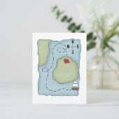 Pirates Pirate Map Briefkaart (Staand voorkant)