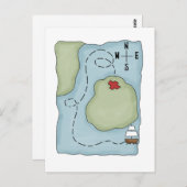 Pirates Pirate Map Briefkaart (Voorkant / Achterkant)