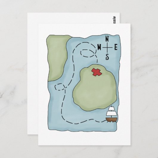 Pirates Pirate Map Briefkaart (Voorkant / Achterkant)