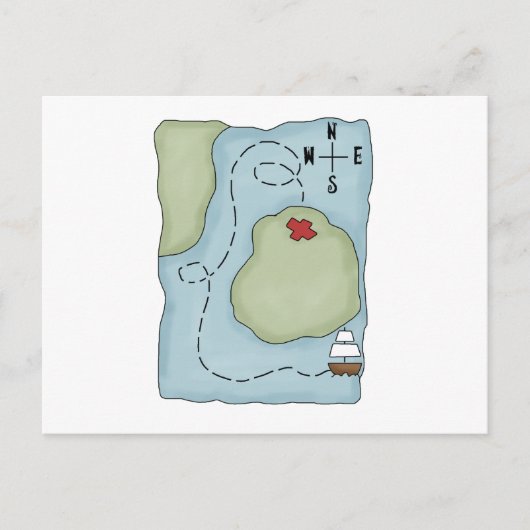 Pirates Pirate Map Briefkaart (Voorkant)