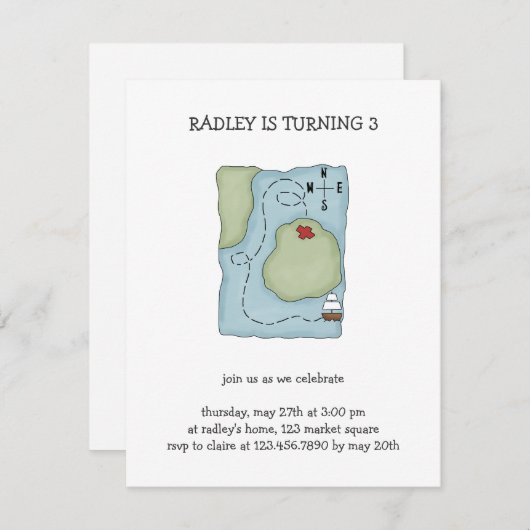 Pirates Pirate Map Kaart (Voorkant / Achterkant)