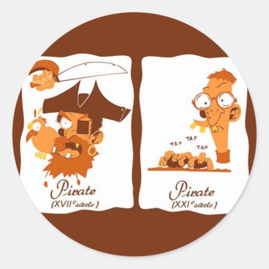 Pirates Ronde Sticker (Voorkant)