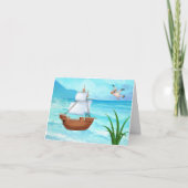 Pirate's Ship Boy's Birthday Card Bedankkaart (Voorkant)