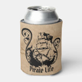 Pirates skull ink schip oceaanpapier kaligrair blikjeskoeler (Blikje Voorkant)