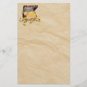 Pirate's Treasure Chest on Crinkle Paper Briefpapier