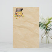 Pirate's Treasure Chest on Crinkle Paper Briefpapier (Staand voorkant)