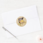 Pirate's Treasure Chest on Crinkle Paper Ronde Sticker (Envelop)