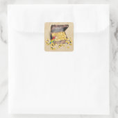 Pirate's Treasure Chest on Crinkle Paper Vierkante Sticker (Tas)