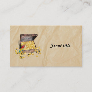 Pirate's Treasure Chest on Crinkle Paper Visitekaartje