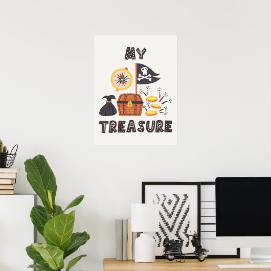 Pirate's Treasure Chest Poster (Thuiskantoor)