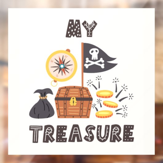 Pirate's Treasure Chest Raamsticker (Vel 2)