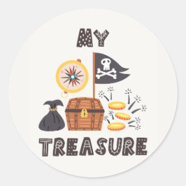 Pirate's Treasure Chest Ronde Sticker