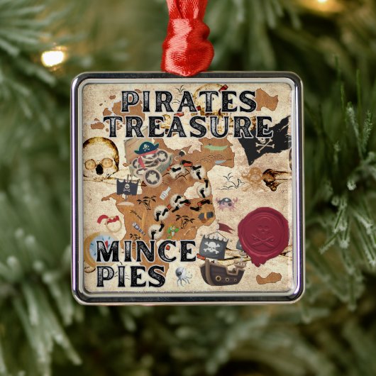 Pirates Treasure - gehakte taarten Metalen Ornament (Boom)
