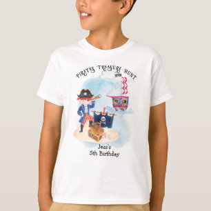 Pirates Treasure Hunt Avontuur Kaart Kids Verjaard T-shirt