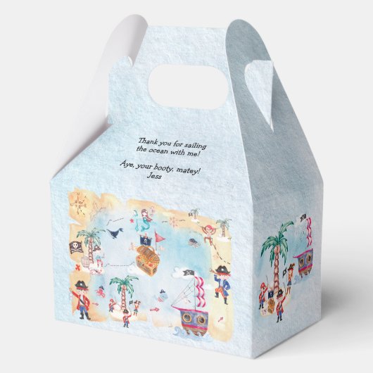 Pirates Treasure Hunt Kaart Kinder Jongen Verjaard Bedankdoosjes (Voorkant)