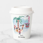 Pirates Treasure Hunt Kaart Kinder Jongen Verjaard Papieren Bekers (Achterkant)