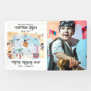 Pirates Treasure Hunt Kaart Verjaardag Welkomstbor Spandoek