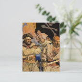 "Pirates" Treasure Island Hoesje van NC Wyeth Briefkaart (Staand voorkant)