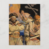 "Pirates" Treasure Island Hoesje van NC Wyeth Briefkaart (Voorkant)