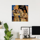 "Pirates" Treasure Island Hoesje van NC Wyeth Poster (Thuiskantoor)