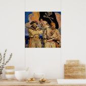 "Pirates" Treasure Island Hoesje van NC Wyeth Poster (Keuken)