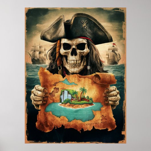Pirate's Treasure Kaart Poster (Voorkant)