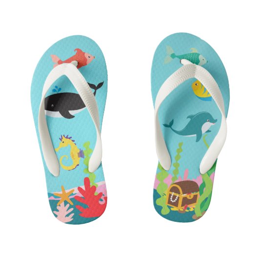 Pirate's Treasure Onderwaterleven Kinder Teenslippers (Voetbed)