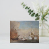 Pirates valt een schilderij aan van een Engels mar Briefkaart (Staand voorkant)