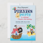 Pirates verjaardagsfeestje kaart (Voorkant)