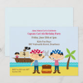 Pirates verjaardagsfeestje Mates uitnodiging (Voorkant / Achterkant)