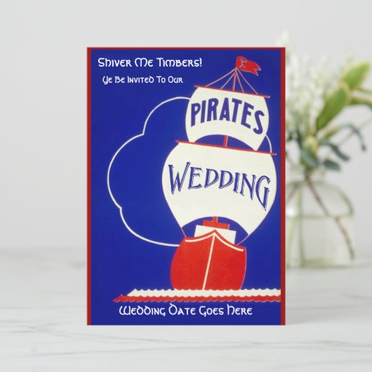 Pirates Wedding Kaart (Staand voorkant)