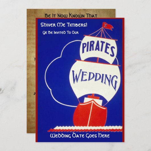 Pirates Wedding Kaart (Voorkant / Achterkant)