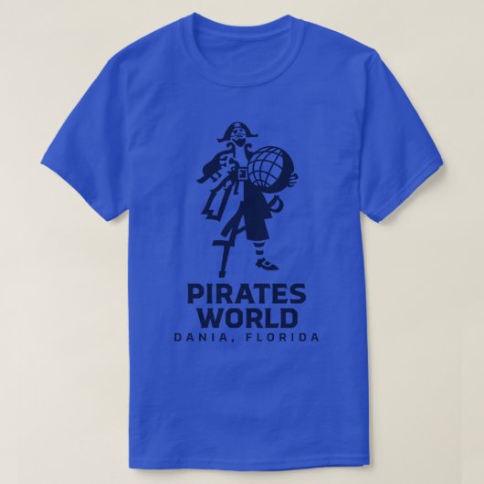 Pirates World Classic Wordmark Blauw T-shirt (Design voorkant)