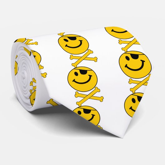 Piratey eyepatch Skull & Cross Botten Stropdas (Opgerold)