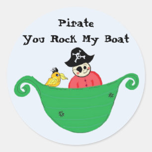 PirateYou Wiegt Mijn Boot Ronde Sticker