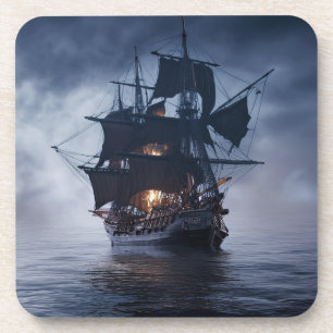 Piratisch Spaans galjoen schip Bier Onderzetter