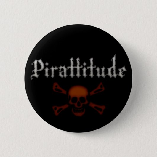 Pirattitude Blood Jolly Roger Ronde Button 5,7 Cm (Voorkant)