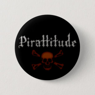 Pirattitude Blood Jolly Roger Ronde Button 5,7 Cm