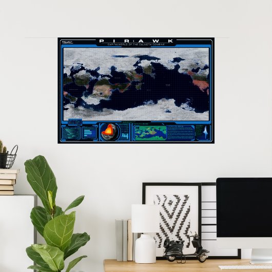 Pirawk Planet Atlas Poster (Thuiskantoor)
