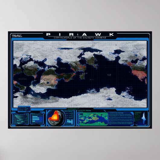 Pirawk Planet Atlas Poster (Voorkant)