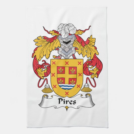 Pires Family Crest Theedoek (Verticaal)