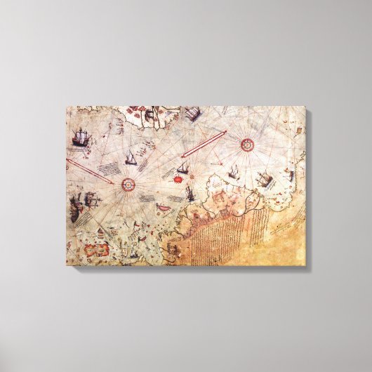 piri reis antieke kaart geschiedenis mysterie Ant Canvas Afdruk (Voorkant)