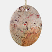 piri reis antieke kaart geschiedenis mysterie  Ant Keramisch Ornament (Rechts)