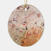piri reis antieke kaart geschiedenis mysterie  Ant Keramisch Ornament (Links)
