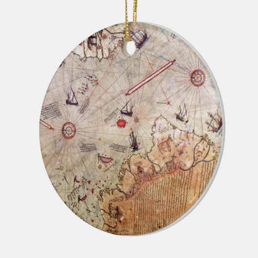 piri reis antieke kaart geschiedenis mysterie  Ant Keramisch Ornament (Links)
