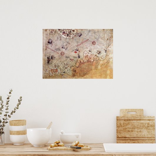 piri reis antieke kaart geschiedenis mysterie  Ant Poster (Keuken)