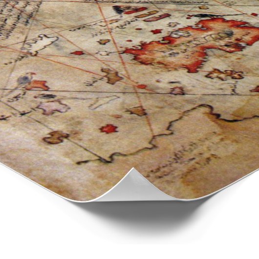 piri reis antieke kaart geschiedenis mysterie  Ant Poster (Hoek)