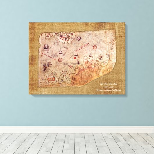 Piri Reis Map Canvas Afdruk (Insitu (Houten vloer))