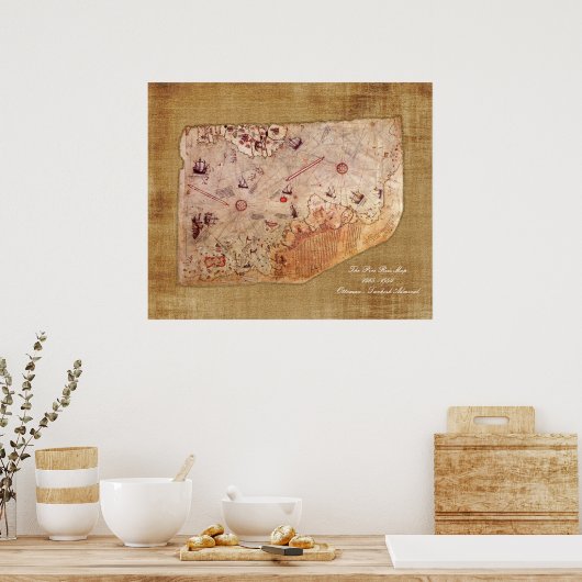Piri Reis Map Poster (Keuken)